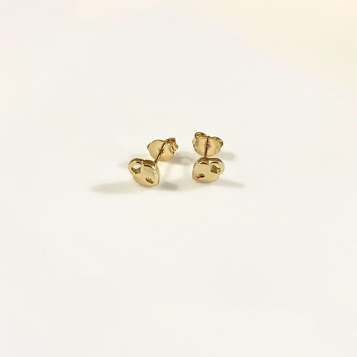 Aretes Candado Corazón mini Aretes Gold Muun Jewelry