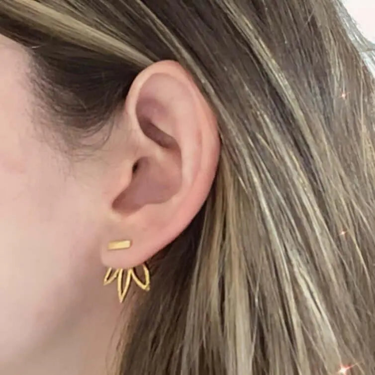 Aretes Tres Hojas Aretes Gold Muun Jewelry