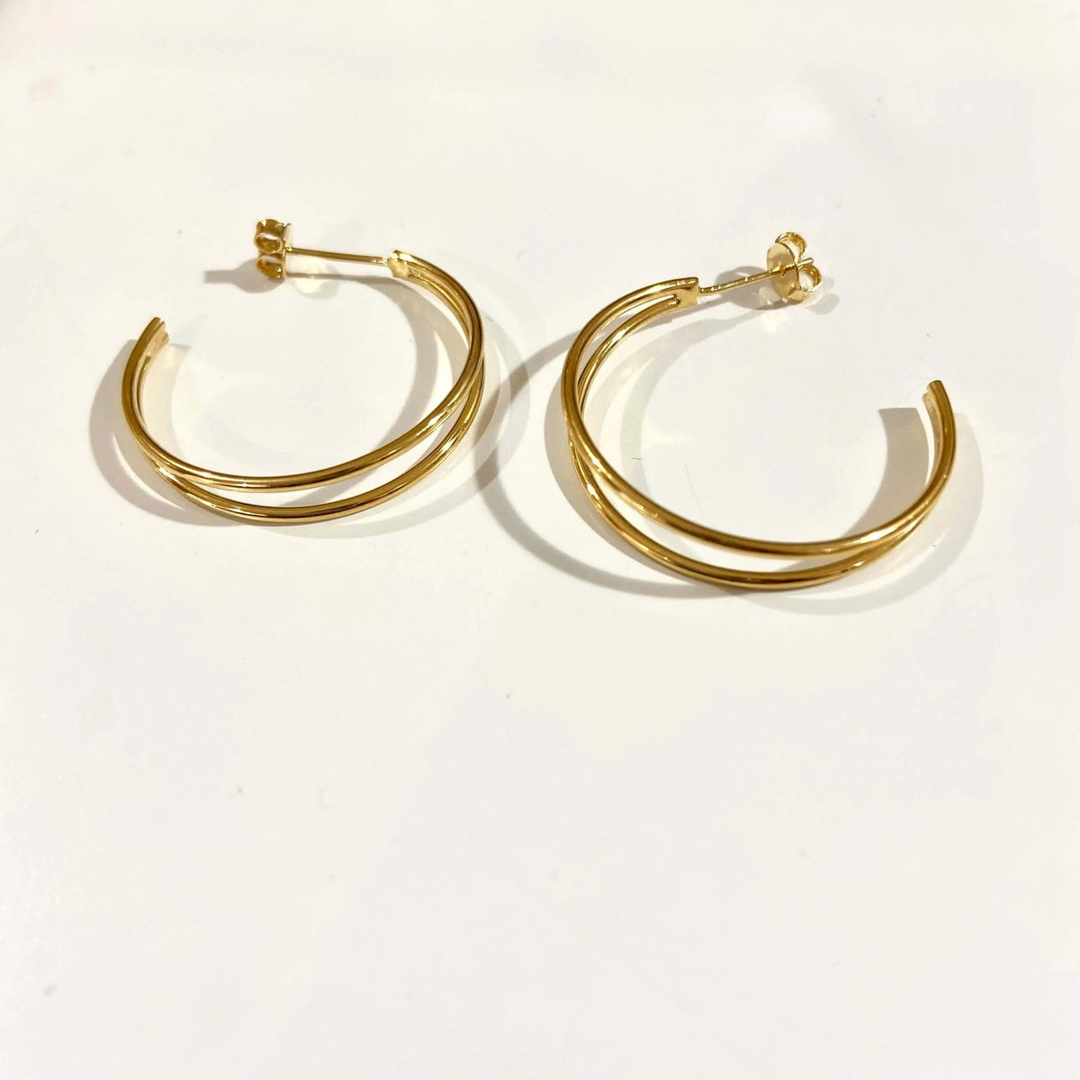 Arracada Doble Grande Aretes Gold Muun Jewelry