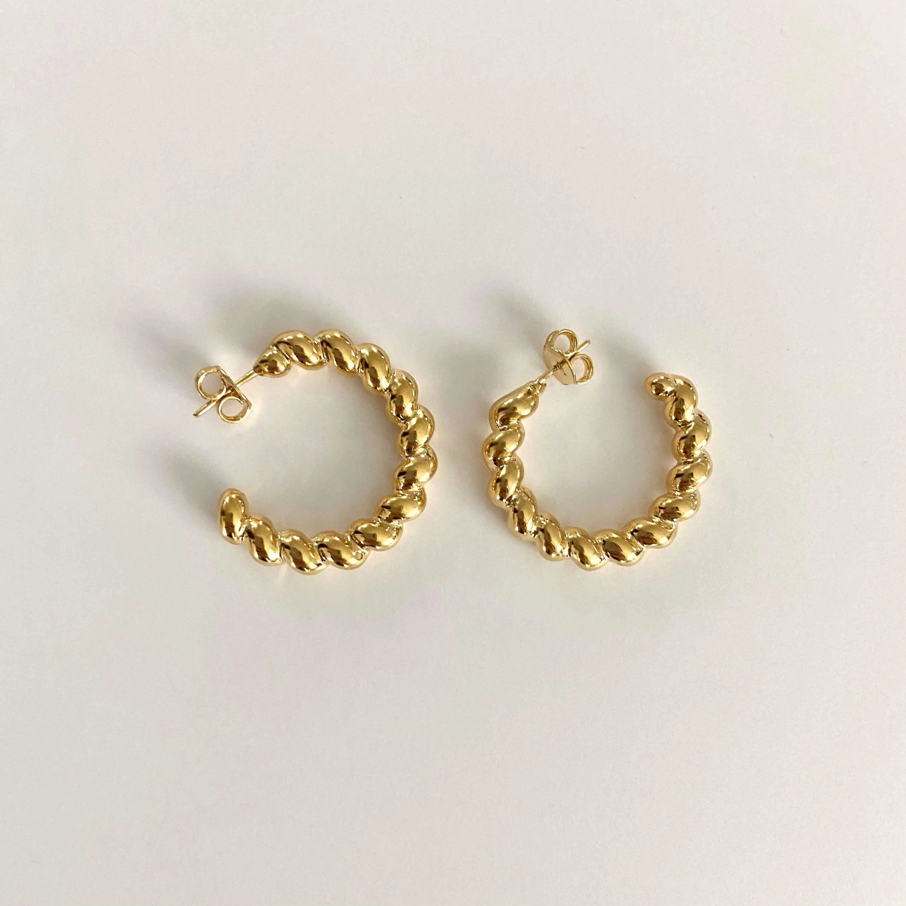 Arracadas Trenzadas Aretes Gold Muun Jewelry