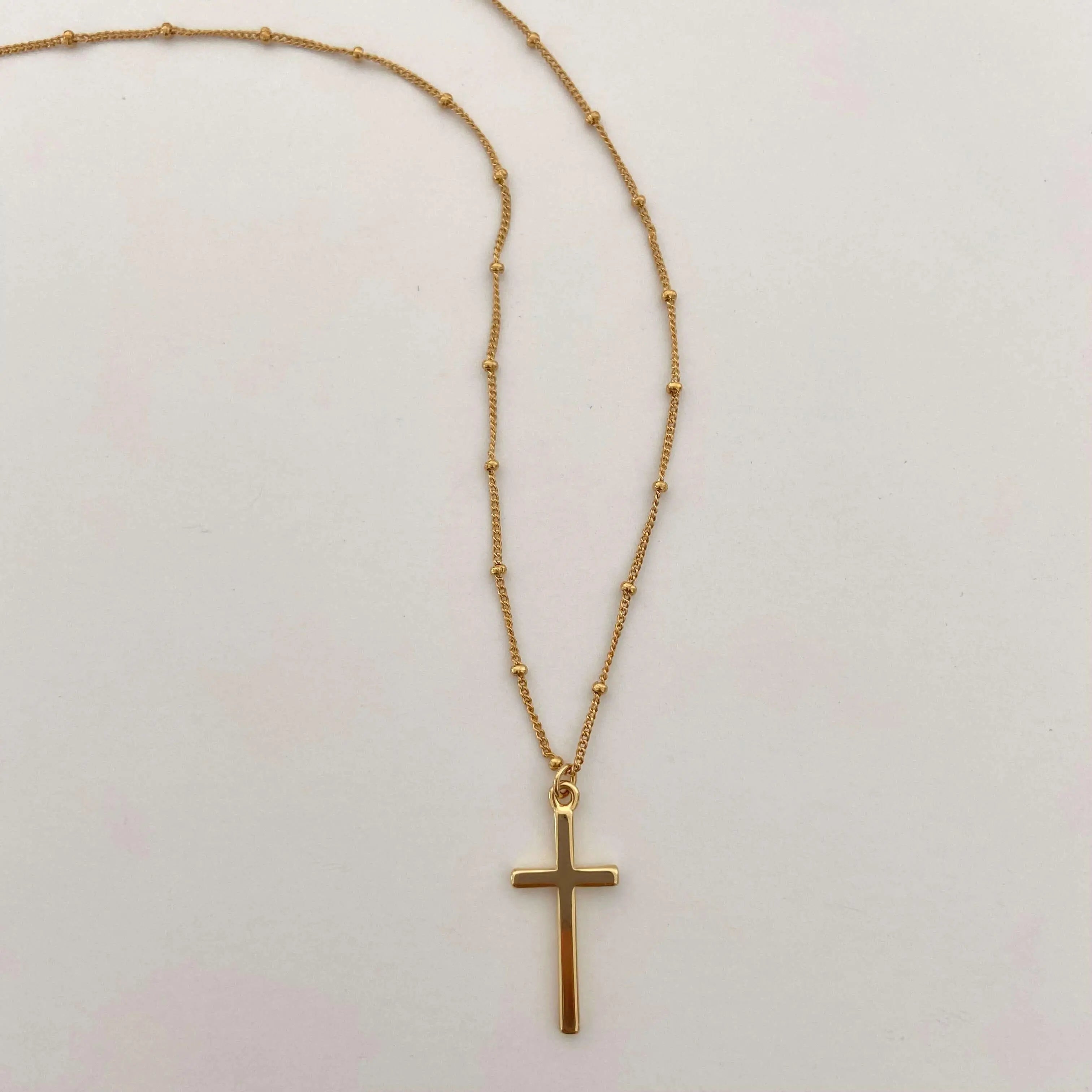 Collar Cruz Cadena Bolitas Collares Gold Muun Jewelry