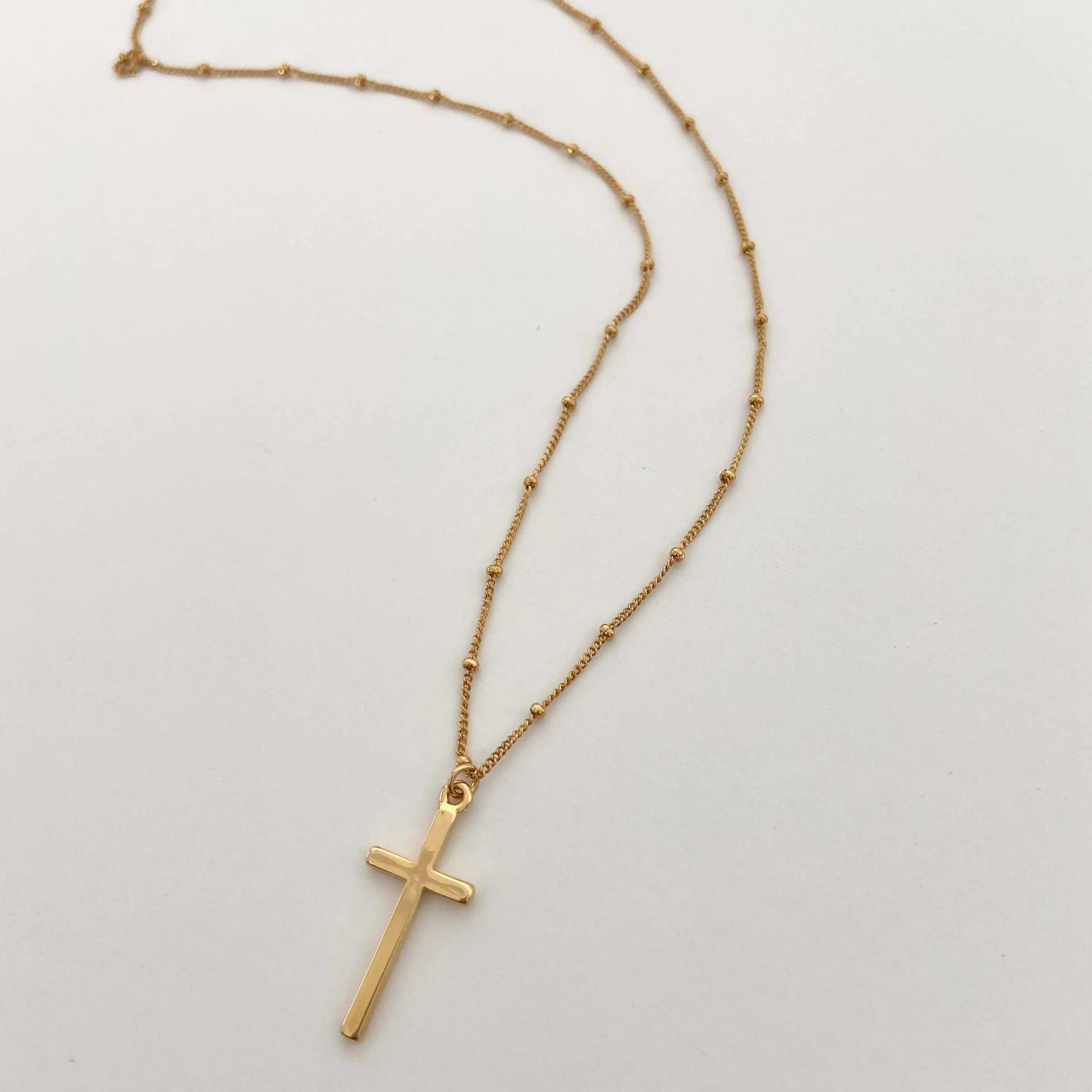 Collar Cruz Cadena Bolitas Collares Gold Muun Jewelry