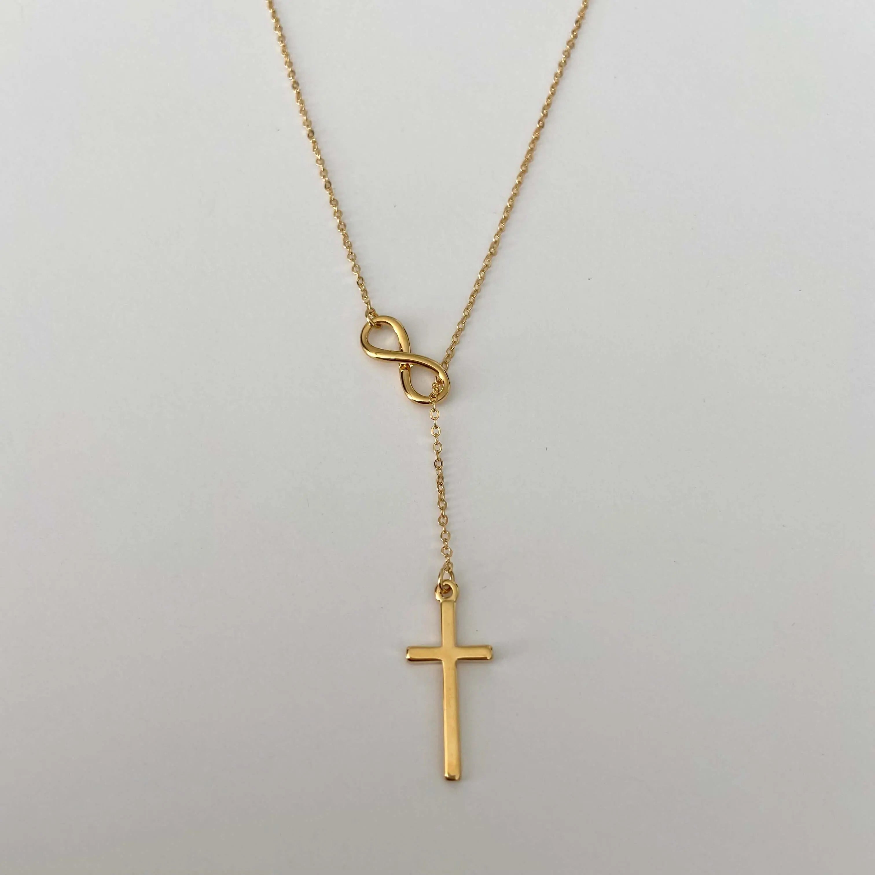 Collar Infinito y Cruz Collares Gold Muun Jewelry