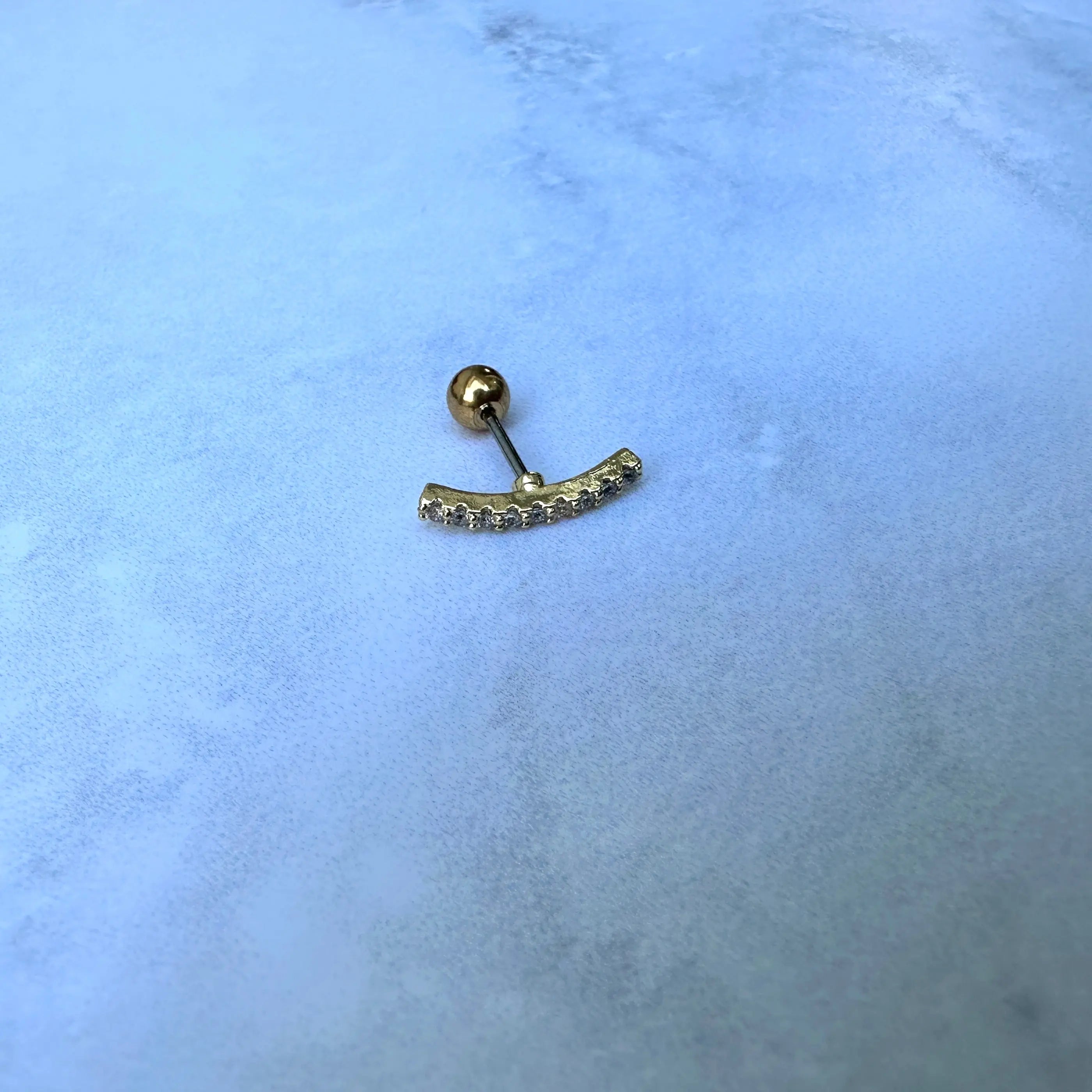 Piercing Acero Barra larga dorado Muun Jewelry