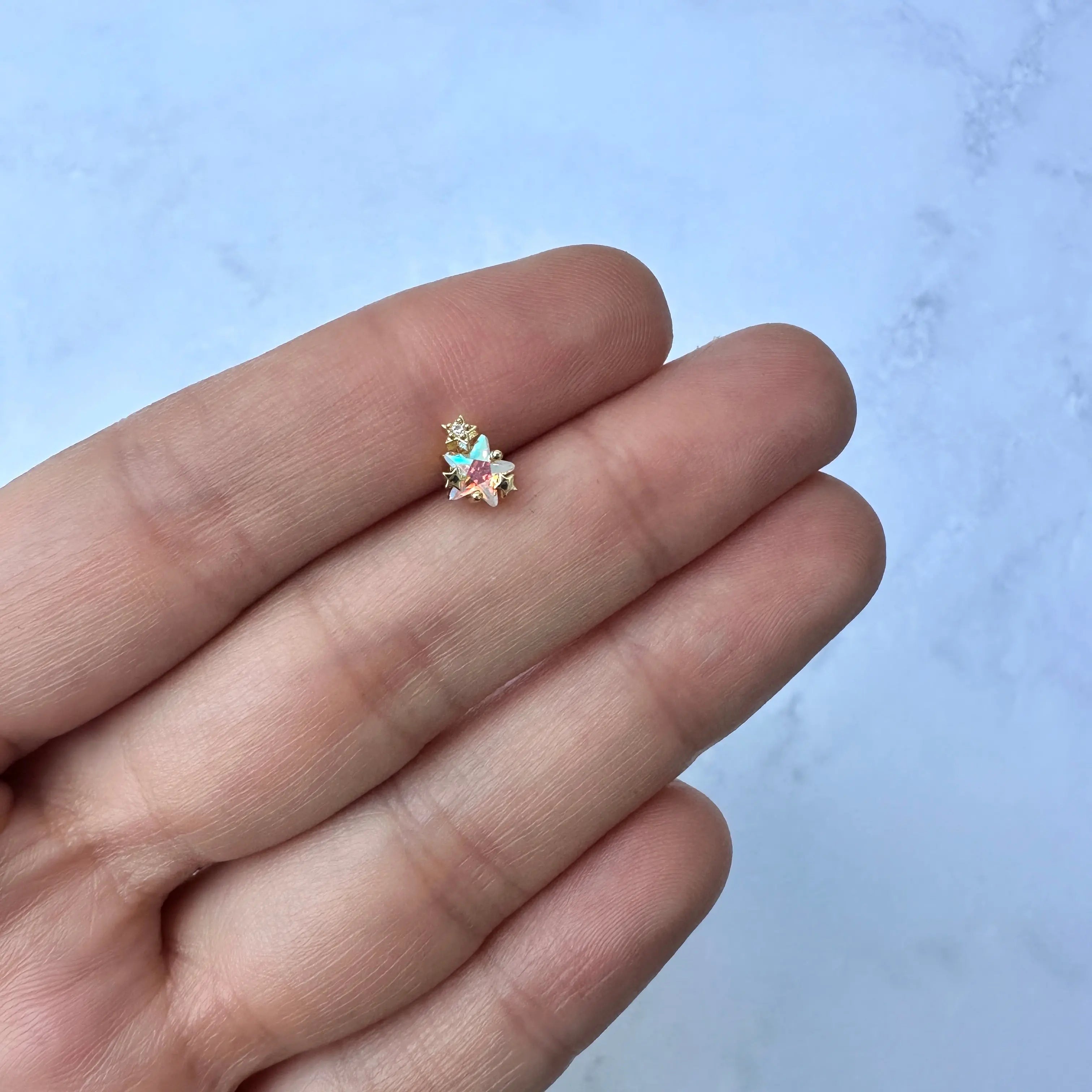 Piercing Acero Estrella brillante dorado Muun Jewelry