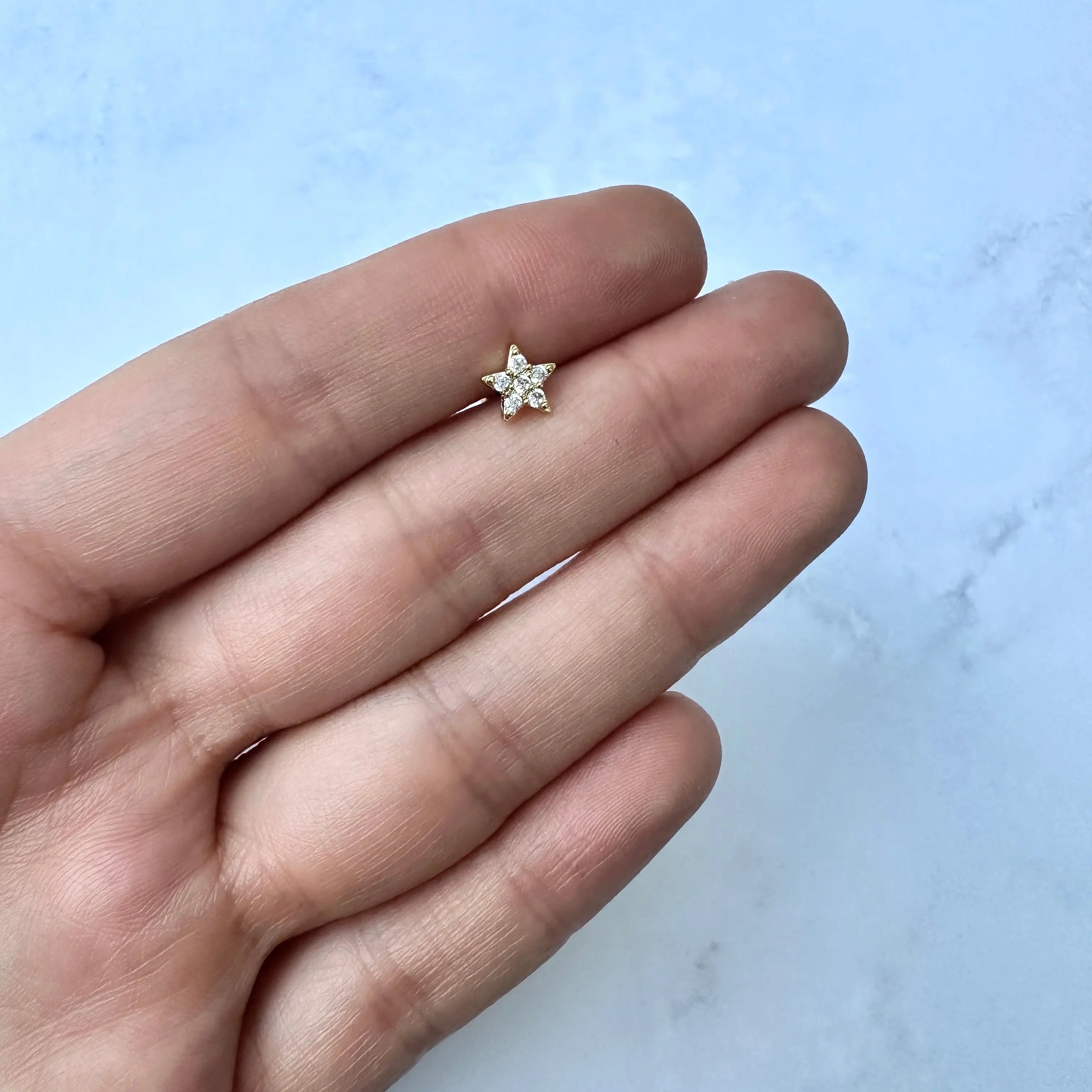 Piercing Acero Estrella dorado Muun Jewelry