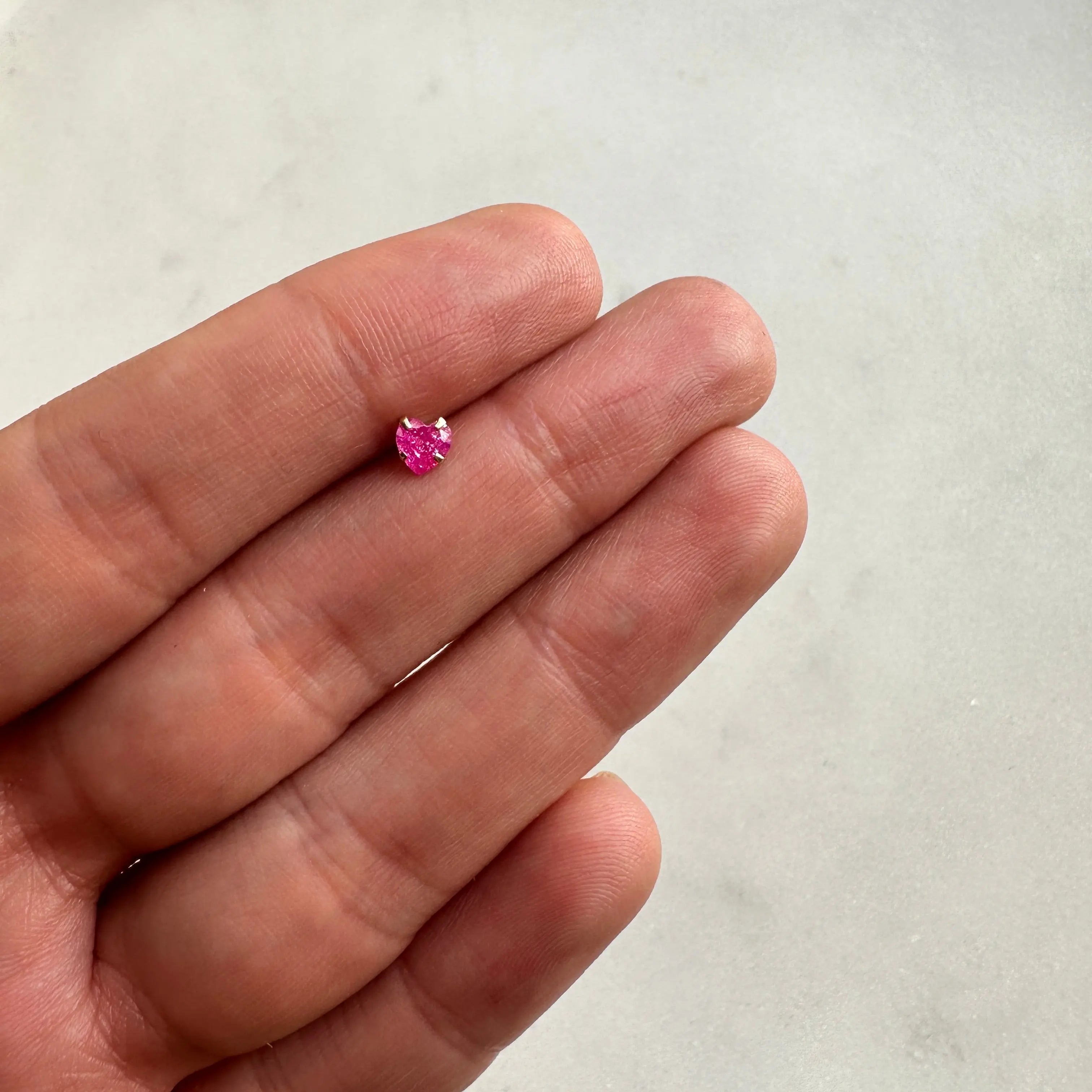 Piercing Corazón Rosa Cristal Muun Jewelry