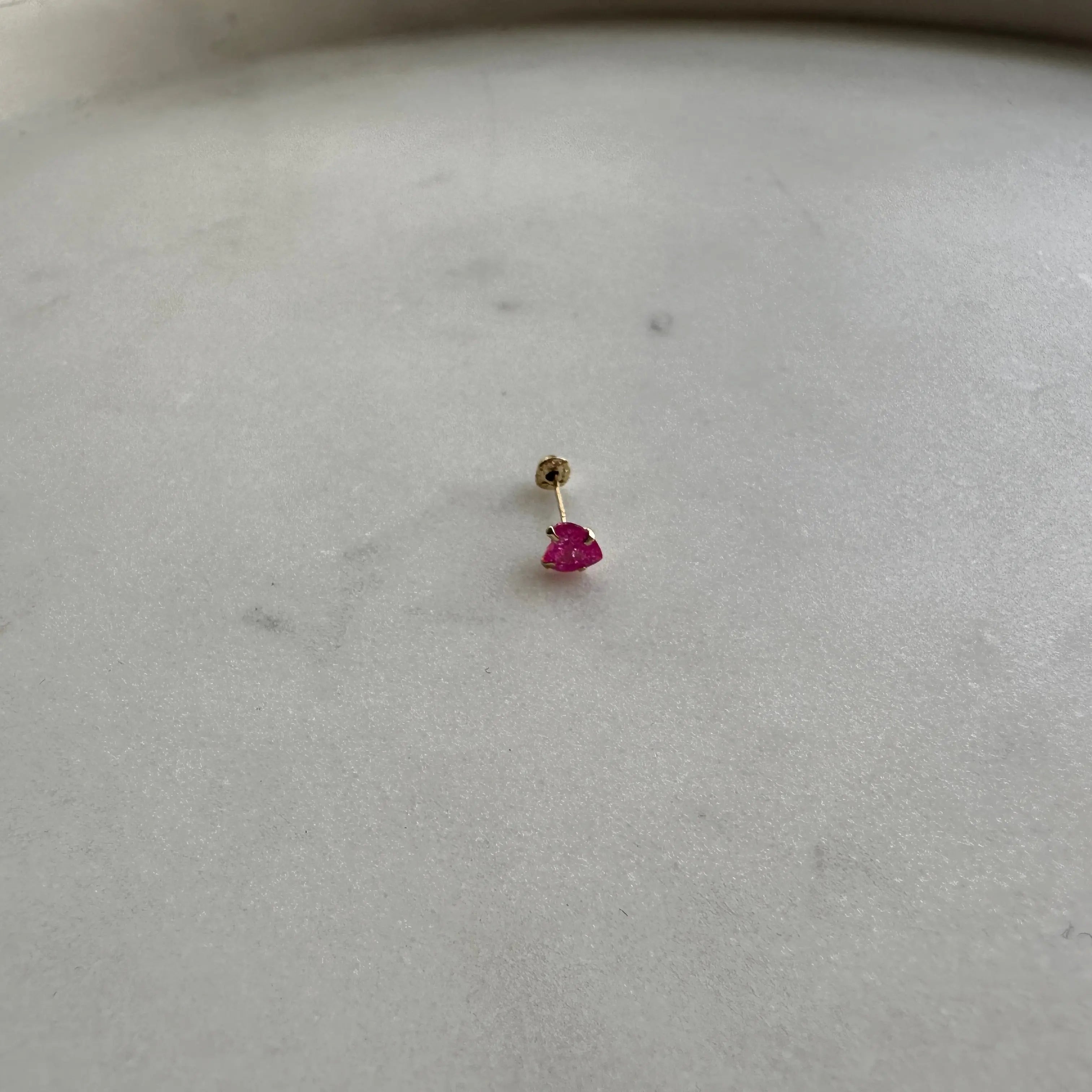 Piercing Corazón Rosa Cristal Muun Jewelry