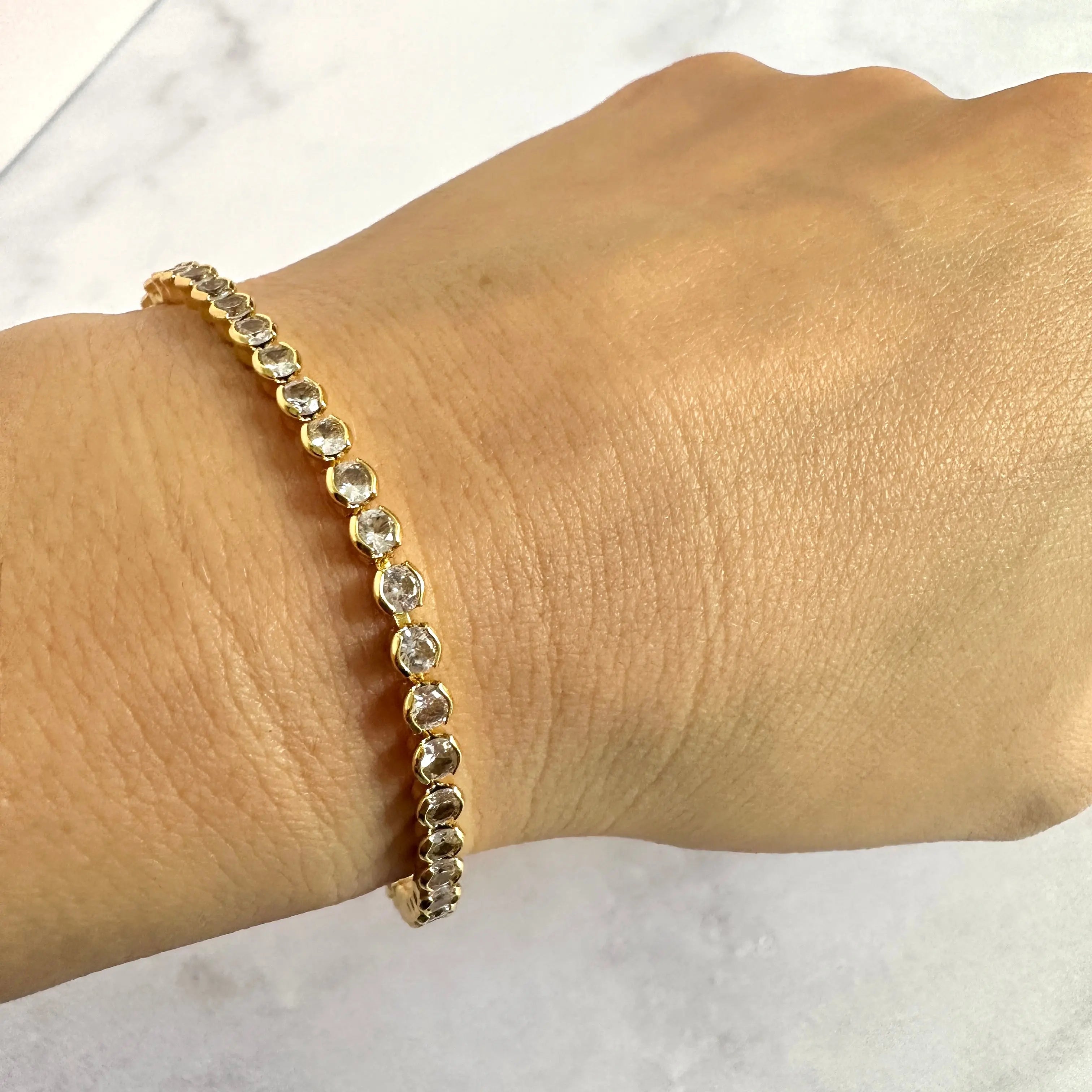 Pulsera Tennis 3mm Gold Muun Jewelry