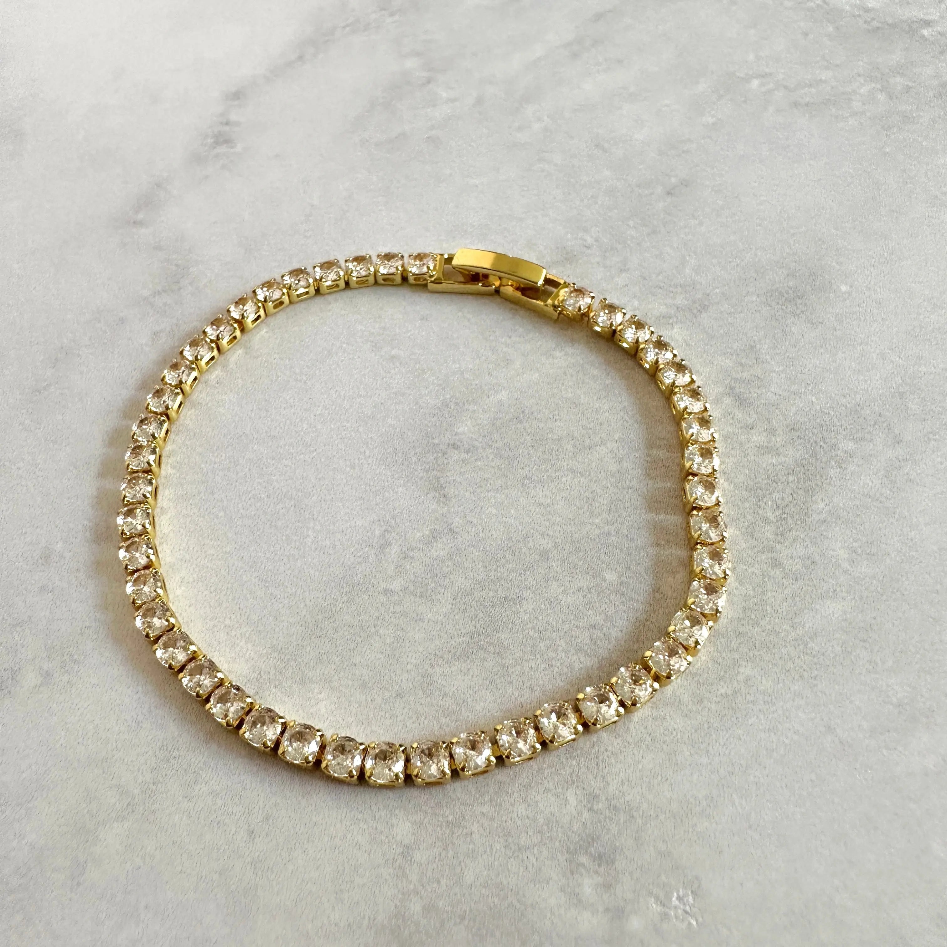 Pulsera Tennis 3mm Gold Muun Jewelry