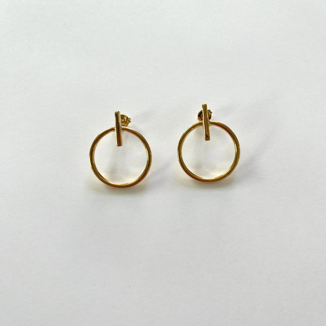 Aretes Círculo Barra Aretes Gold  Muun Jewelry