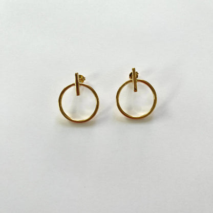 Aretes Círculo Barra Aretes Gold  Muun Jewelry