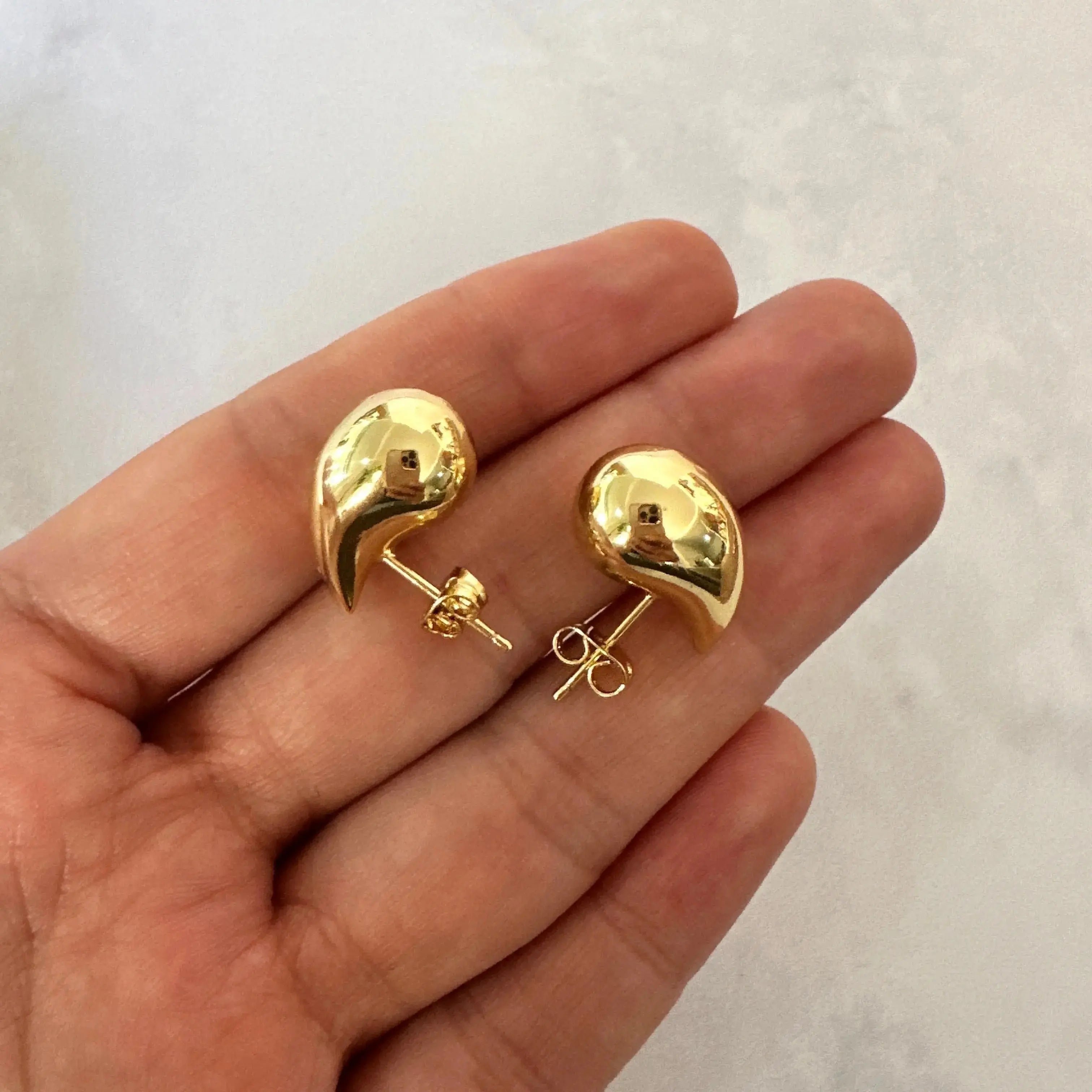 Aretes Gota Dupe Bottega mini gold   Muun Jewelry