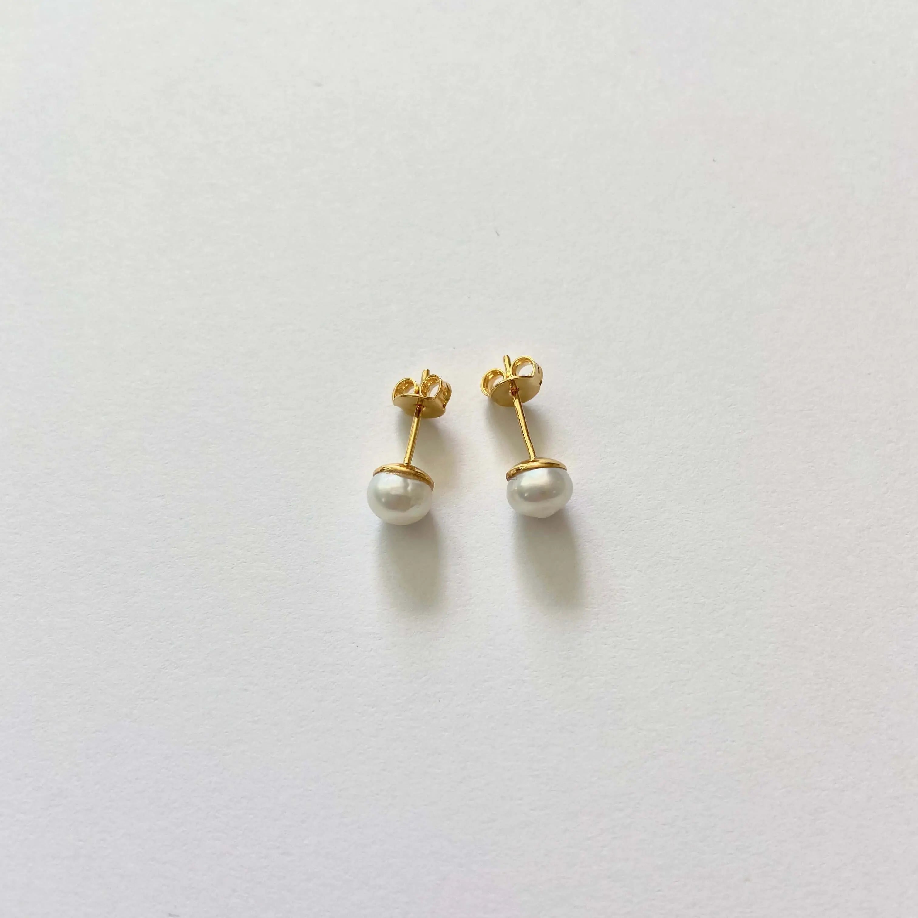 Aretes Perlas Aretes Gold  Muun Jewelry