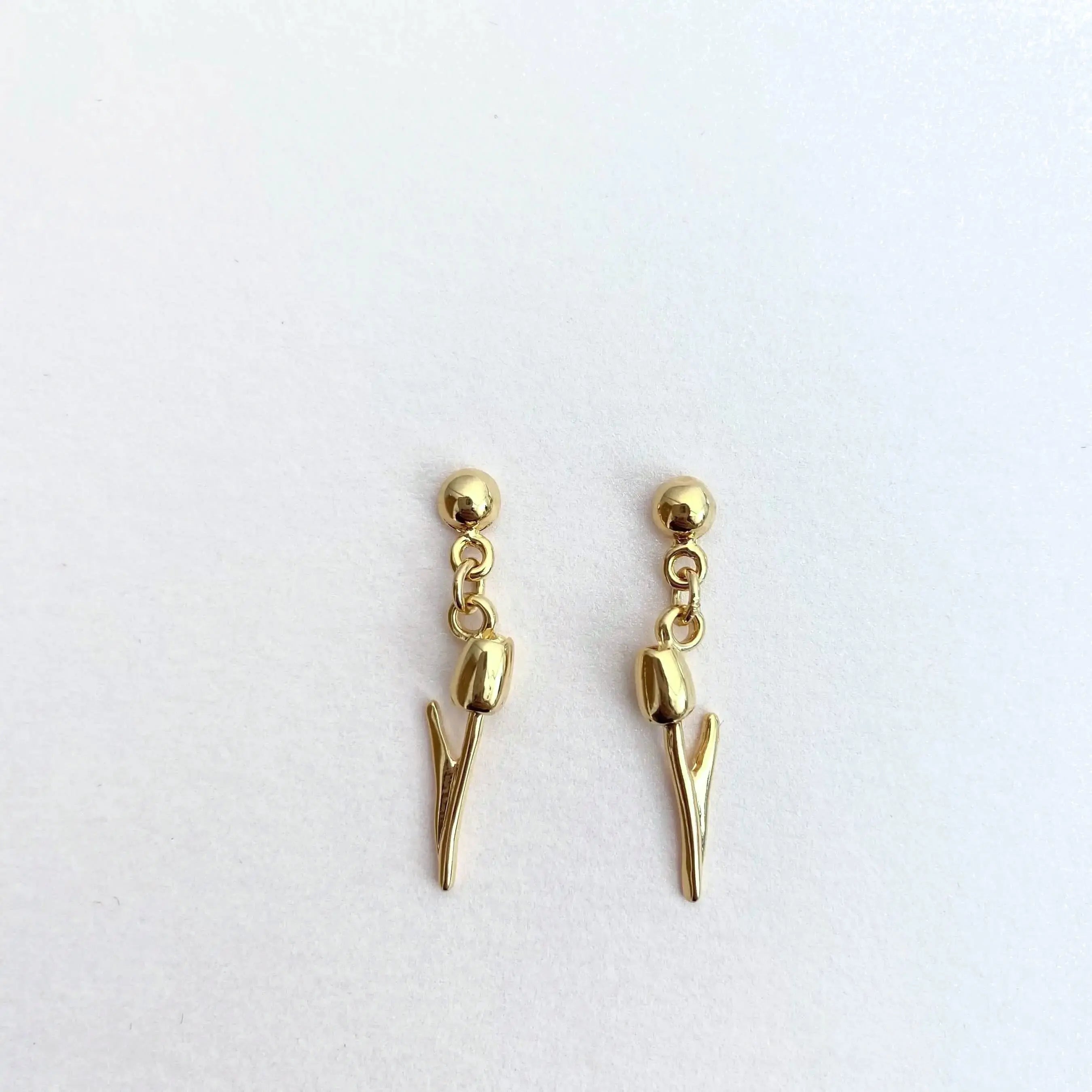Aretes Tulipán Aretes Gold  Muun Jewelry
