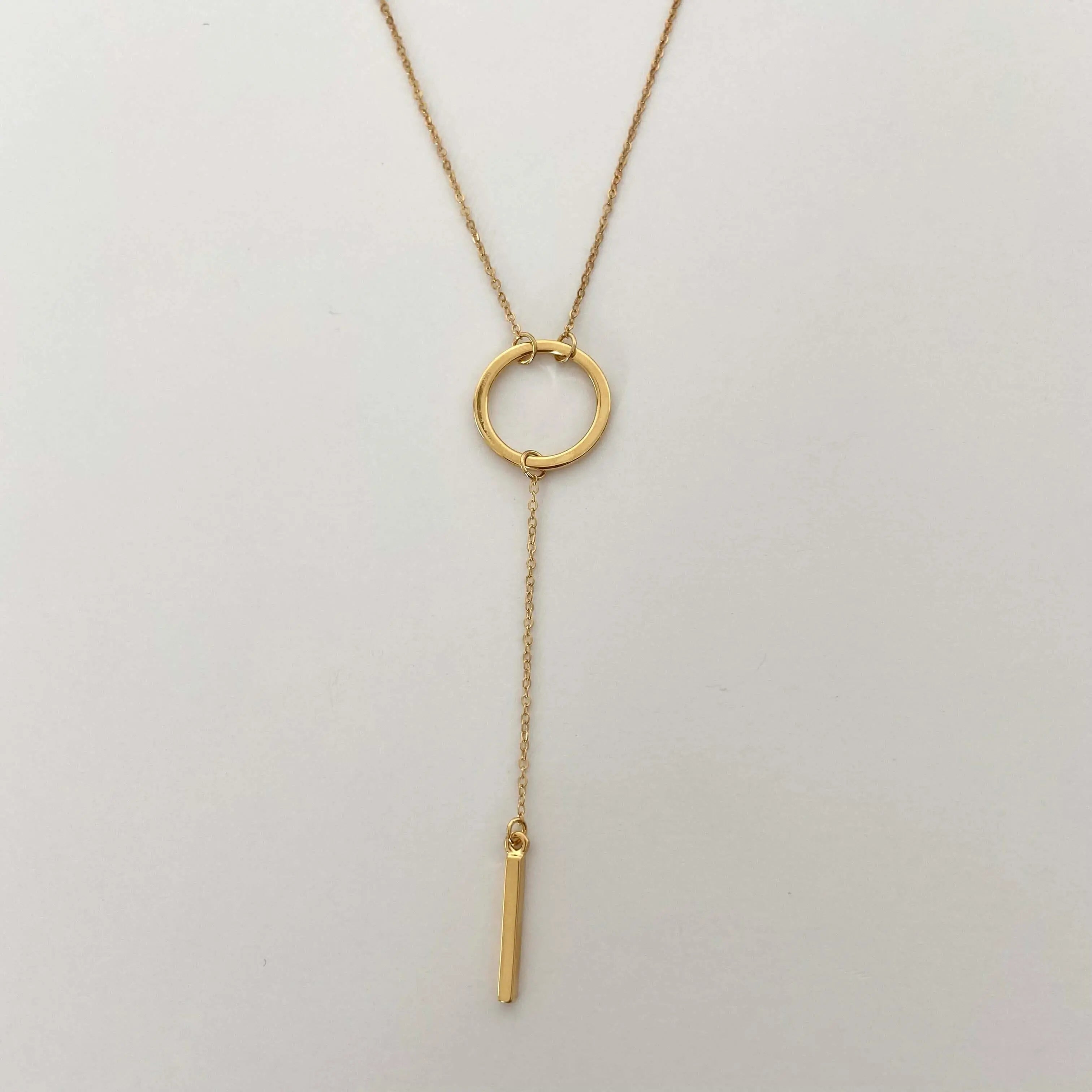 Collar Círculo con barra Collares Gold  Muun Jewelry