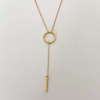 Collar Círculo con barra Collares Gold  Muun Jewelry