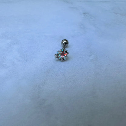 Piercing Acero Estrella brillante plateado   Muun Jewelry