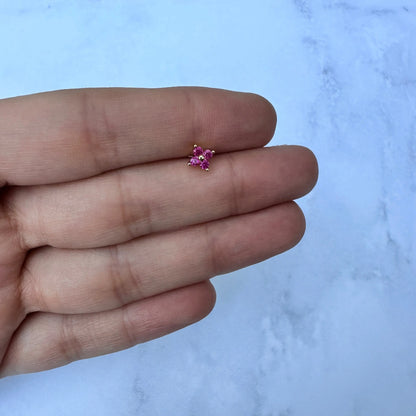Piercing Acero Flor rosa g dorado   Muun Jewelry