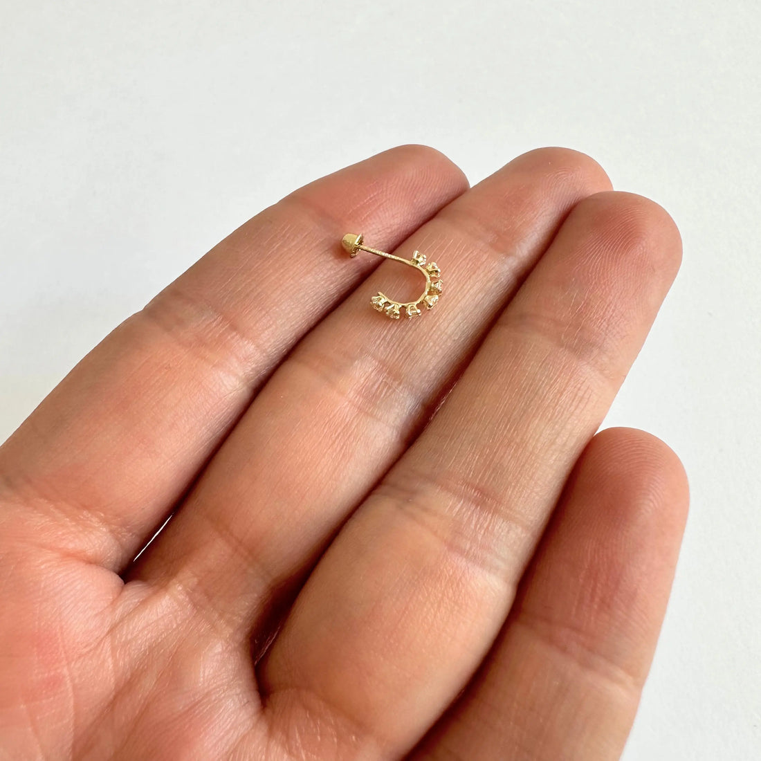 Piercing Arracada Zirconias Blanca   Muun Jewelry