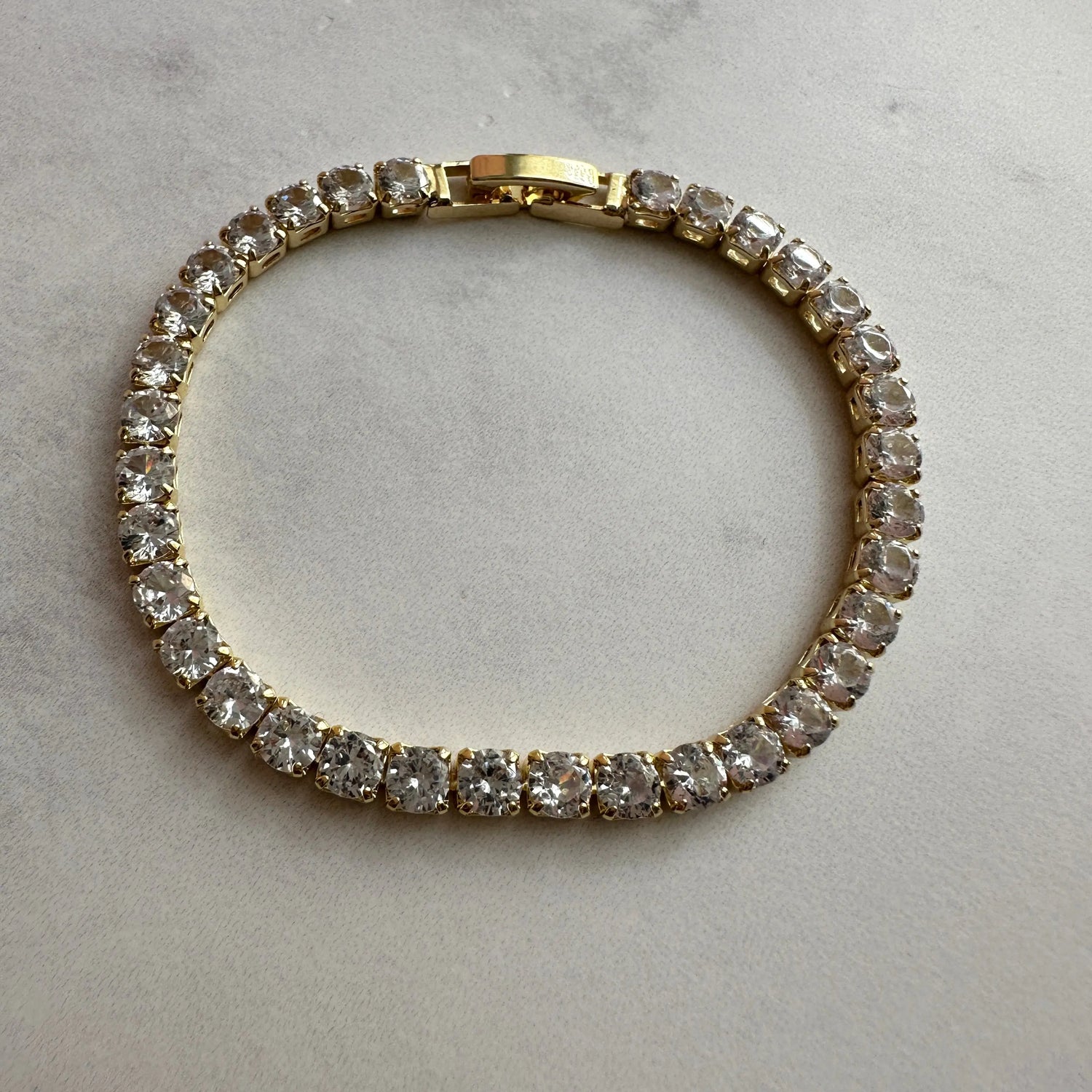 Pulsera Tennis 4mm Gold Pulseras  Muun Jewelry