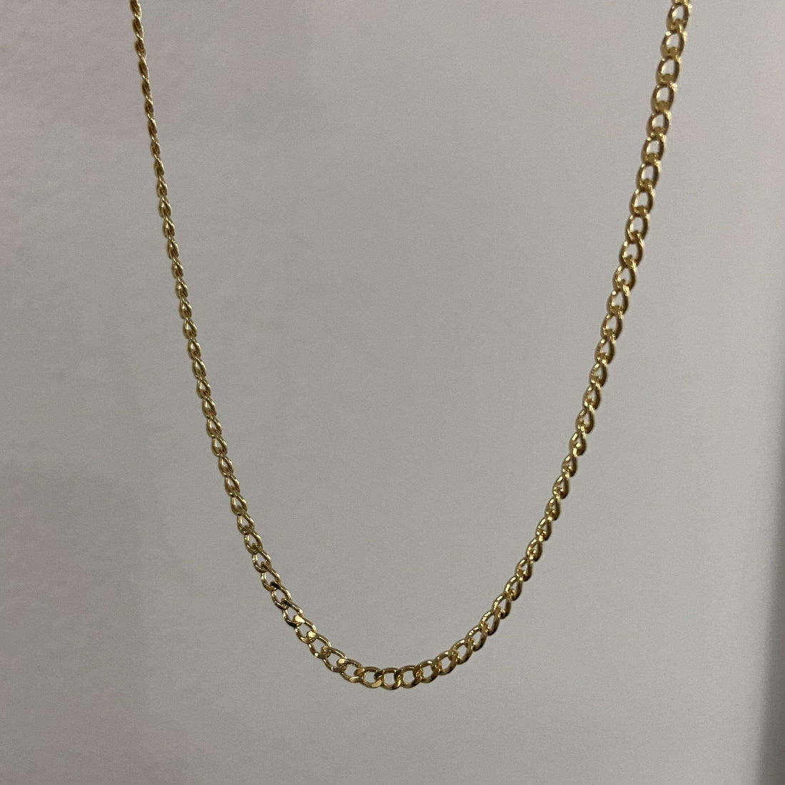 Cadena Barbada Corta Choker - Muun Jewelry - Joyería -Chapa de Oro 22K